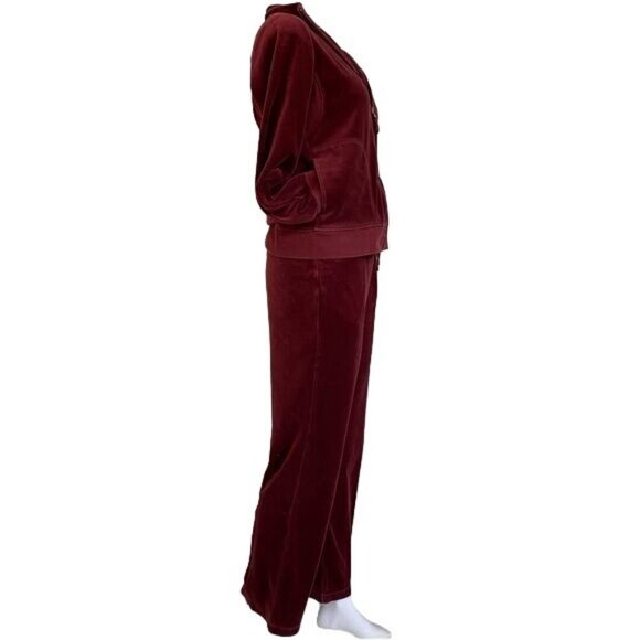 Vintage Charter Club Velour Jogger Set Maroon Track Suit Size S - Picture 9 of 16